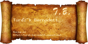 Turák Bernadett névjegykártya